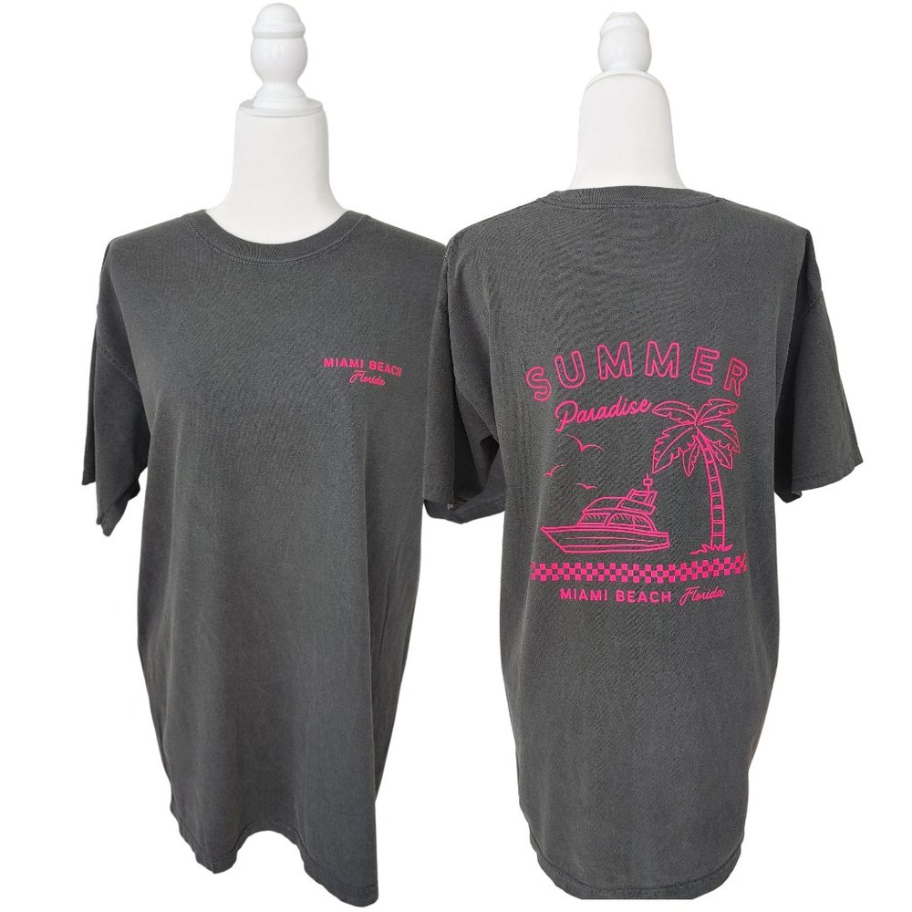Miami Beach Summer Paradise T-Shirt - Picture 2 of 7
